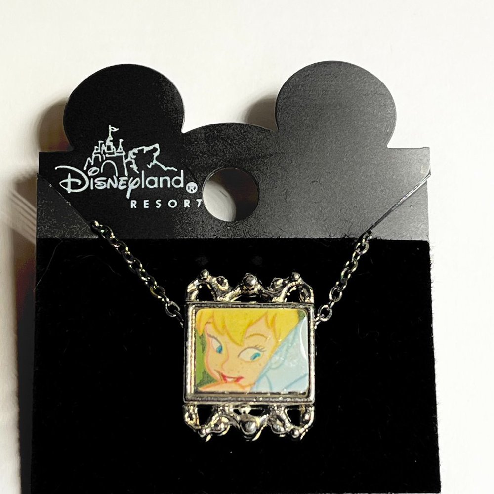 Vintage Disney Tinker Bell Necklace Tink Fairy Stainless Steel Disneyana 20"